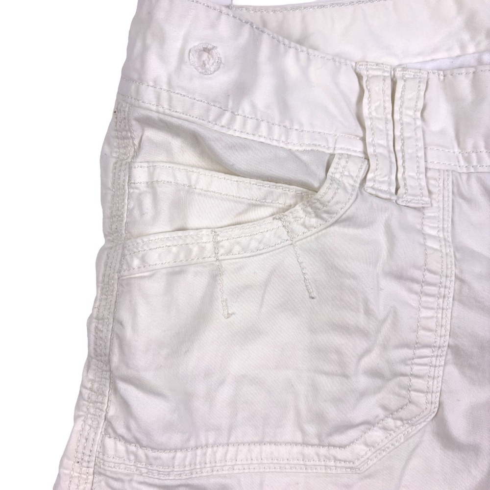 Y2K American Eagle Ultra Low Rise Perfect Shortie Shorts Womens Sz 6 White Micro - Picture 8 of 16